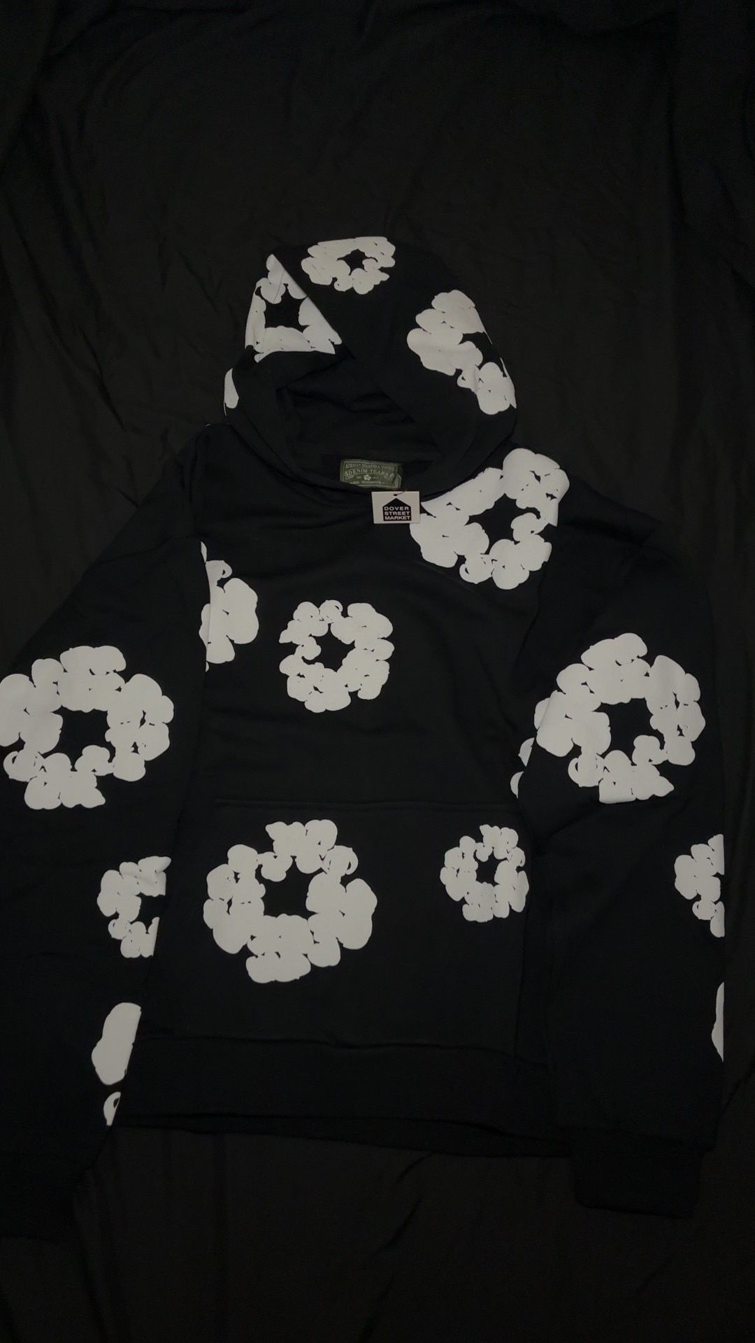 Denim Tears Black-White Hoodie Size Medium 