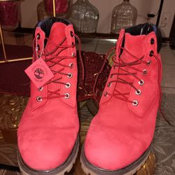 New Red Size 13 Timberland Men's Boots