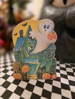 Halloween Vintage inspired sign haunted house