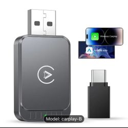 Universal Carplay Adapter, Wired To Wireless Receiver, USB Powered, Plug And Play, Surround Audio Output, Supports Wi-Fi, IPhone Carplay, Speaker Inte