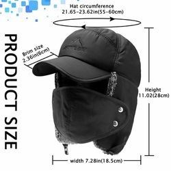 Thermal Aviator Bomber Winter Hat Trooper Ear Flap Ski Face Full Cover Men Women Unisex