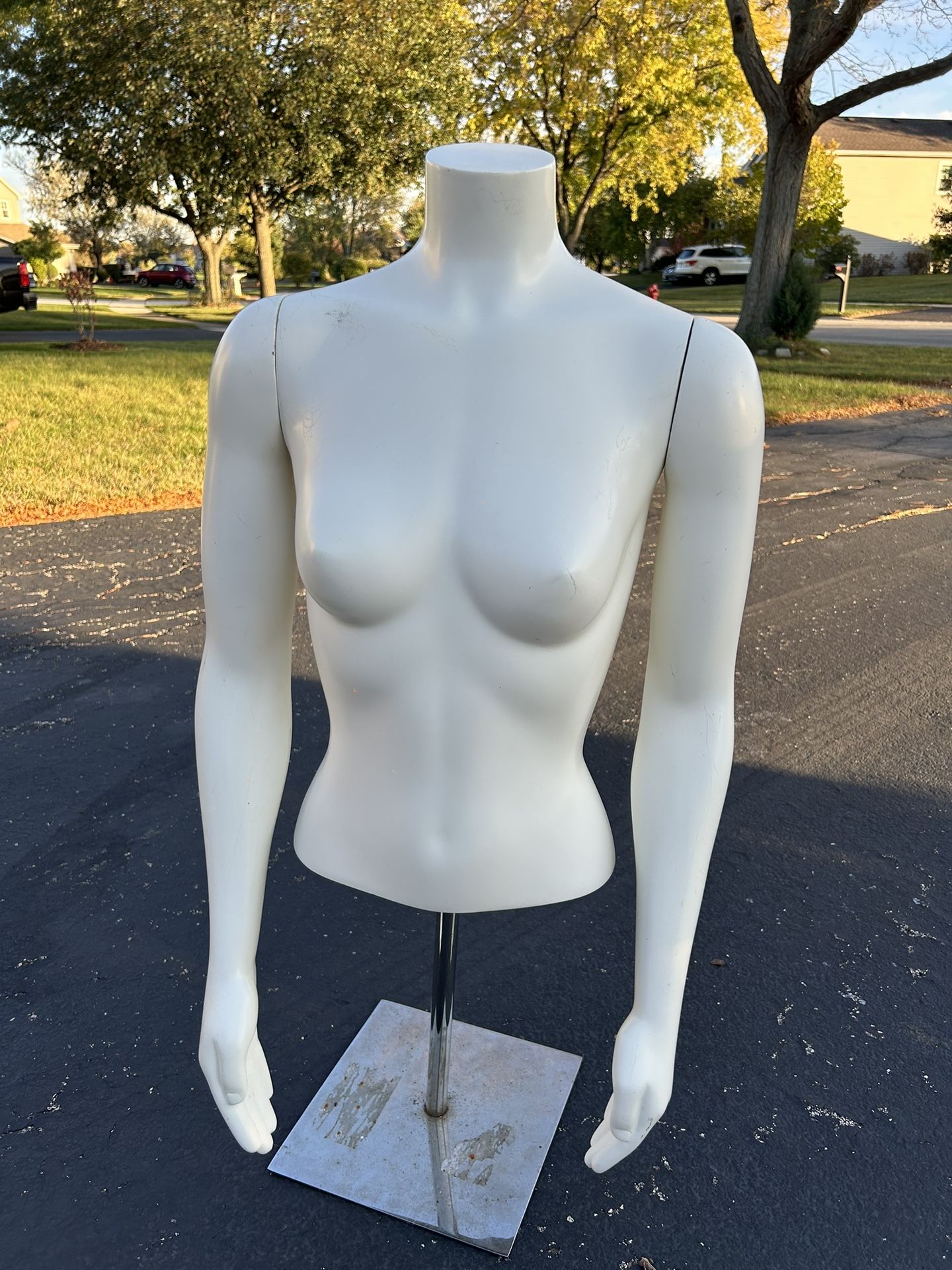 Women’s Size Small Female Mannequin With Detachable Arms And Metal Base