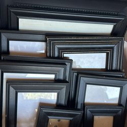 11 black frames (assorted)