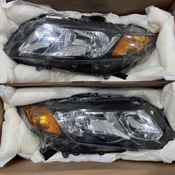 Civic Black Amber Headlights 