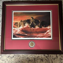 Alabama Crimson Tide 23x20 “Comes the Tide” Wooden Framed Print With Gold Coin