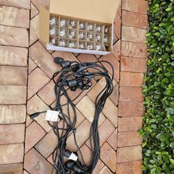 Premium Commercial Grade 48ft Outdoor String Lights – Weatherproof + 24 Bulbs