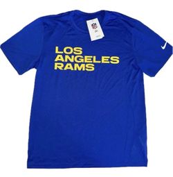 Los Angeles Rams Nike Blue T Shirt Mens Medium Large 2XL Spell out Logo New