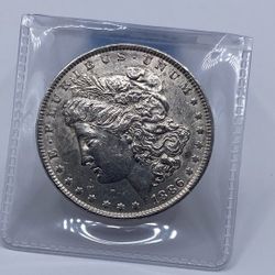 1886 (P) Morgan Silver Dollar, Choice Original BU Coin, 90% Silver OGH 