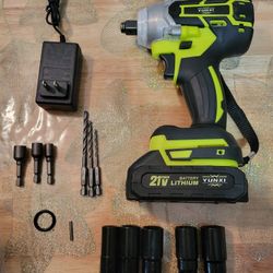 Yunxi 21V Cordless Impact Wrench Drill Set - New!