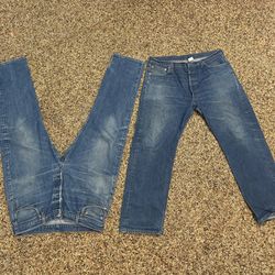 2 Pair Vintage 90’s Button Fly 501xx 38/32 Made In Mexico Denim Jeans 