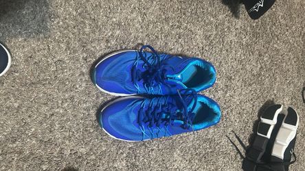 Blue Mesh Lace-Up Athletic Sneakers