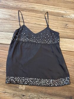 Y2K embellished silk babydoll cami top XS