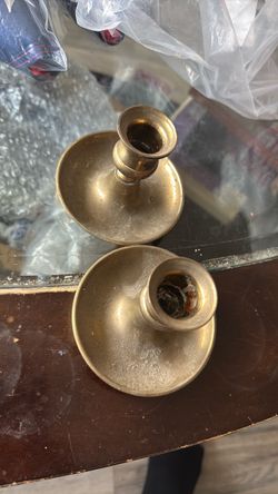 Brass Taper Candlestick Holders Set of 2
