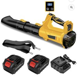 Leaf Blower, 170MPH 21V Leaf Blower Cordless with 2X6.0Ah Battery & Charger, Electric Leaf Blower for Lawn Care, Battery Powered Leaf Blower for Snow 