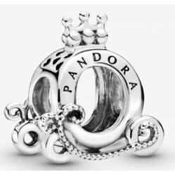 Pandora 5925 Ale Polished Crown O Carriage Charm, S925 ALE Sterling Silver