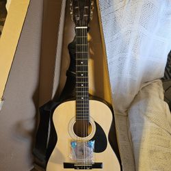 Acoustic Guitar with Fender Strap