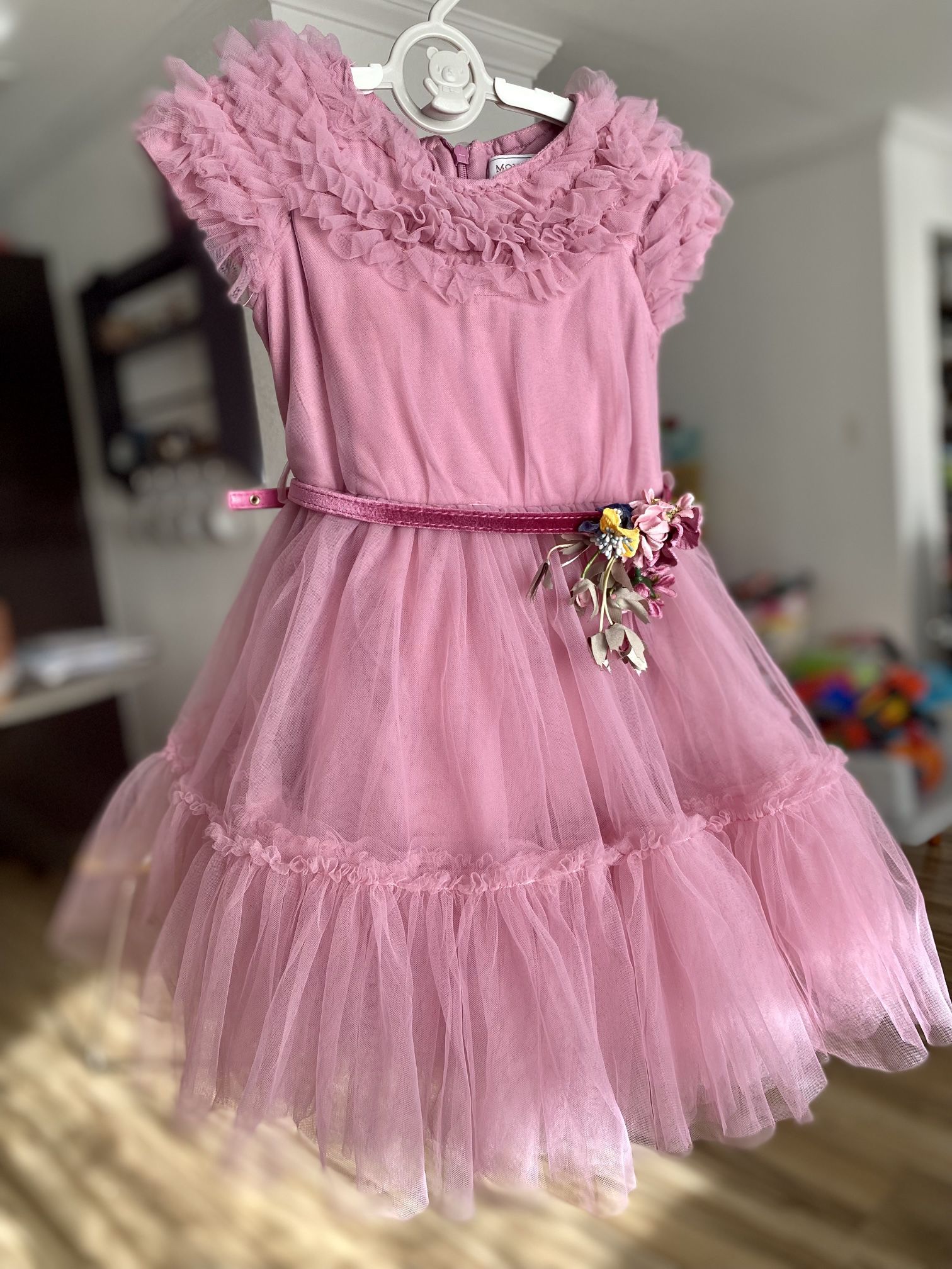 Monnalisa Tulle Flower Dress 4 Years Old Girl
