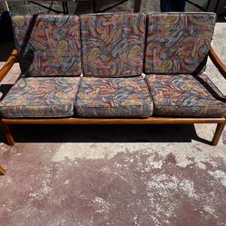 Súper Rare Mid Century Modern Hawaiian Koa Wood Chair And Sofa Set