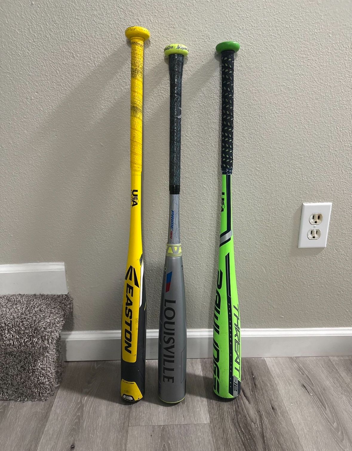 Easton Beast X, Louisville Slugger Prime 919, Rawlings Threat Baseball Bats (USA Certified)