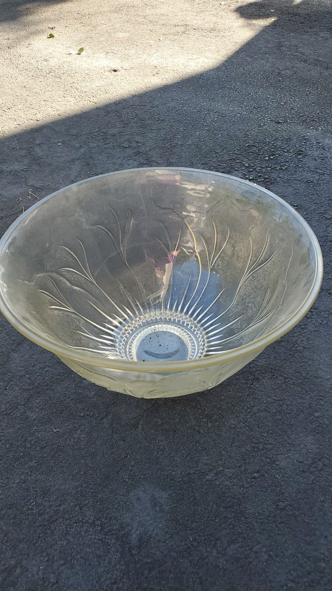 Glass punch bowl