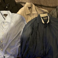 5 Men’s LS Dress Shirts Various Colors & Brands 