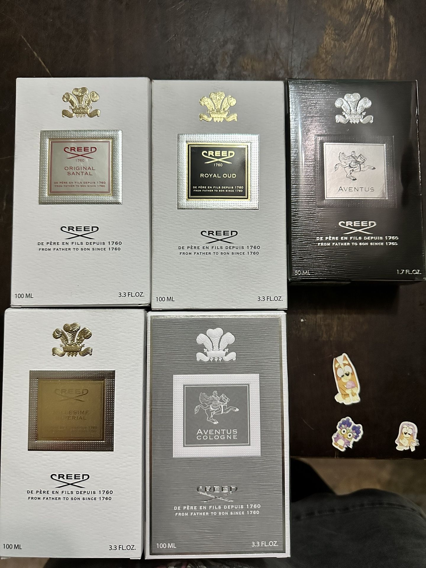 Various Creed Colognes