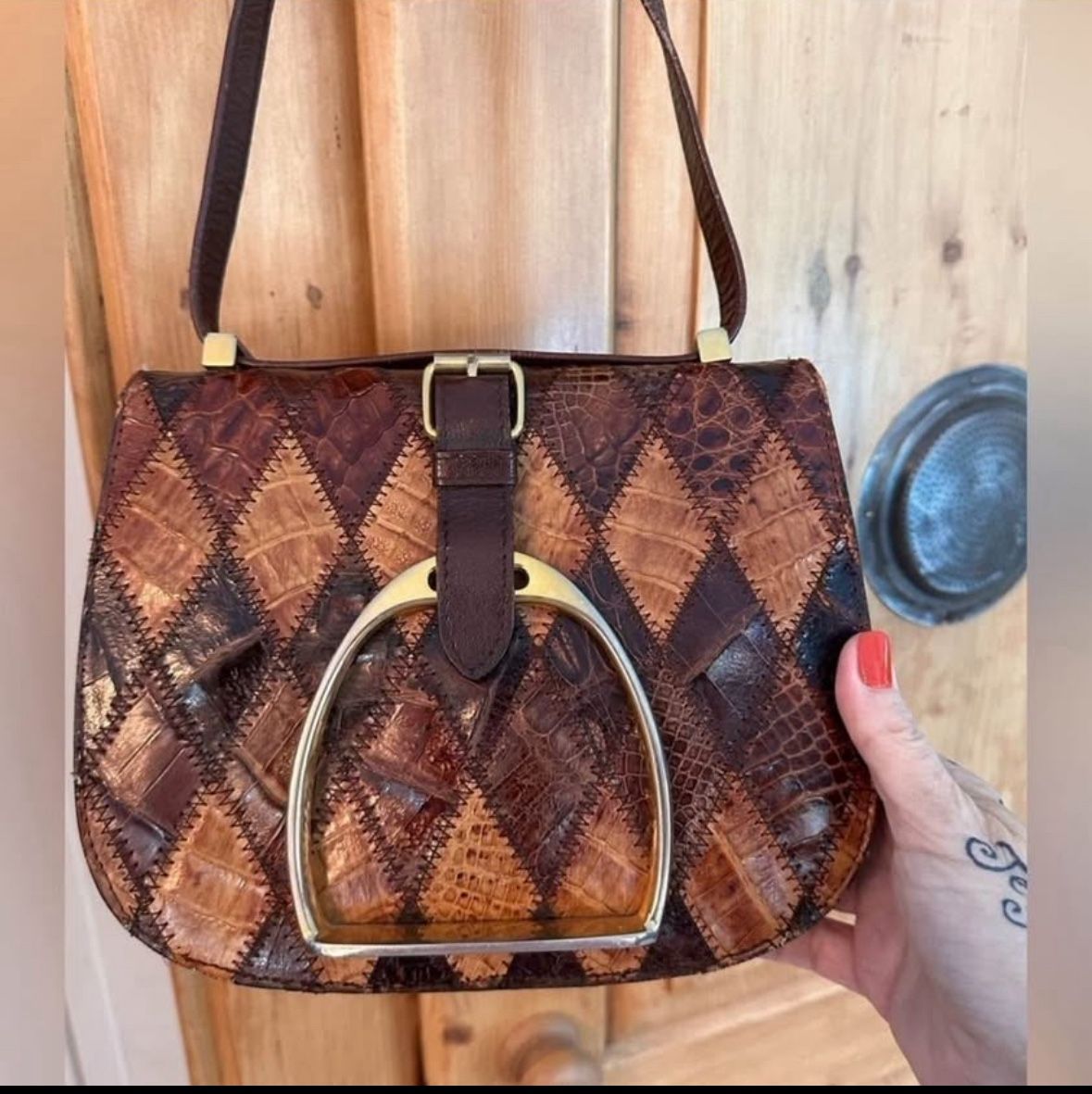 **RARE** Elysardo 1950’s-1960’s Crocodile/Alligator Handbag Handmade in Spain