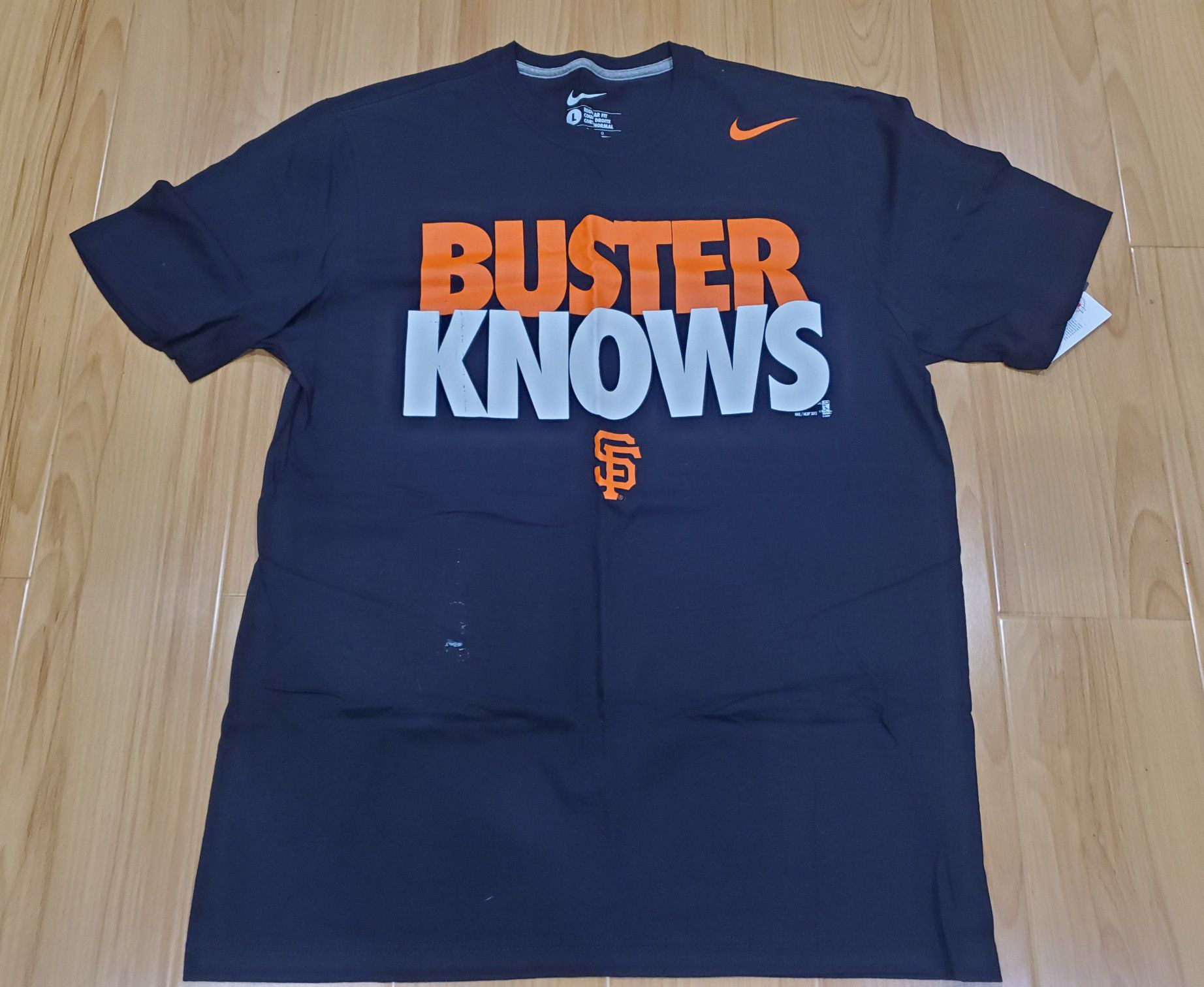 Vintage VTG Nike San Francisco SF Giants "Buster Knows" Tee Shirt size Large Tee supreme kaws kith staple