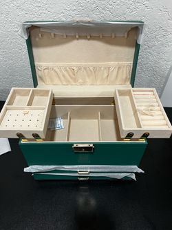 Jewelry Organizer Box, Large Jewelry Boxes for Women Girls, Space-Saving 3 Layers