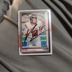 Bo Nix Autograph Signed Rookie NFL Card Denver Broncos 