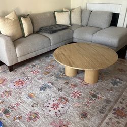Living spaces Grey p Shaped Couch