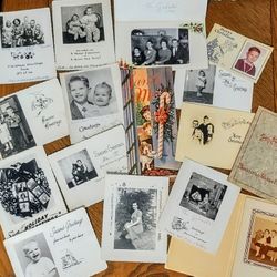 Vintage Christmas Cards Photographs Mid-Century Lot Of 16 Great Condition 