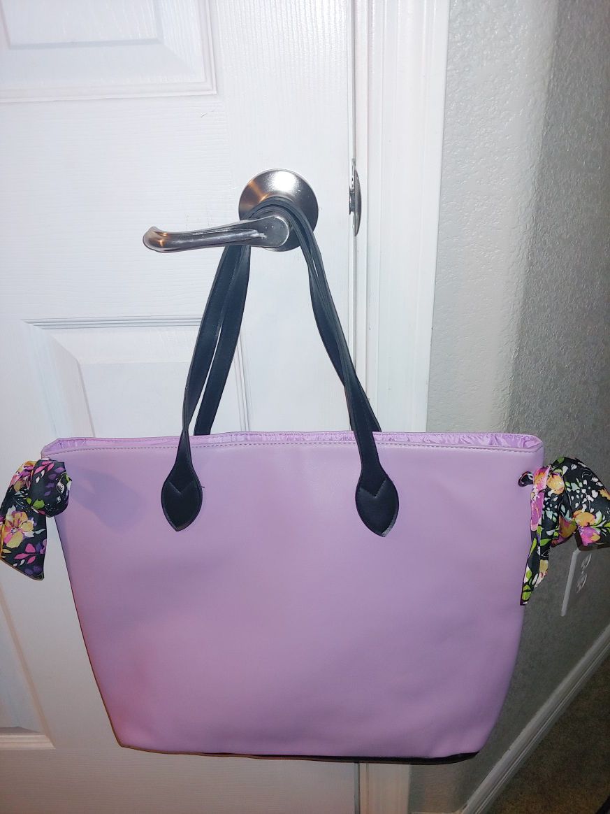 Large Pink Tote Bag with Double Side Bows