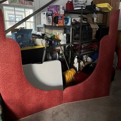 Fabric blind With red Awning