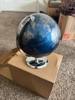 Blue & Silver Decorative World Globe