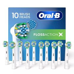 NEW - Oral-B FlossAction Replacement Brush Heads with Bacterial Protection (10-Count) - Retail $54