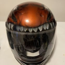 HJC Xtra Large Motorcycle Helmet Custom Pumpkin Head Air Brush 