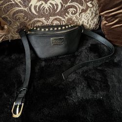 Badgley Mischka Brand Sage Scuba and Vegan Leather Belt Bag