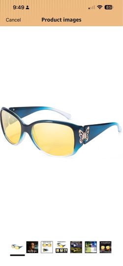 Night vision driving glasses