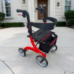 Drive Medical RTL10266 Nitro Euro-Style 4-Wheel Rollator Seat Walker. Retails $278.50