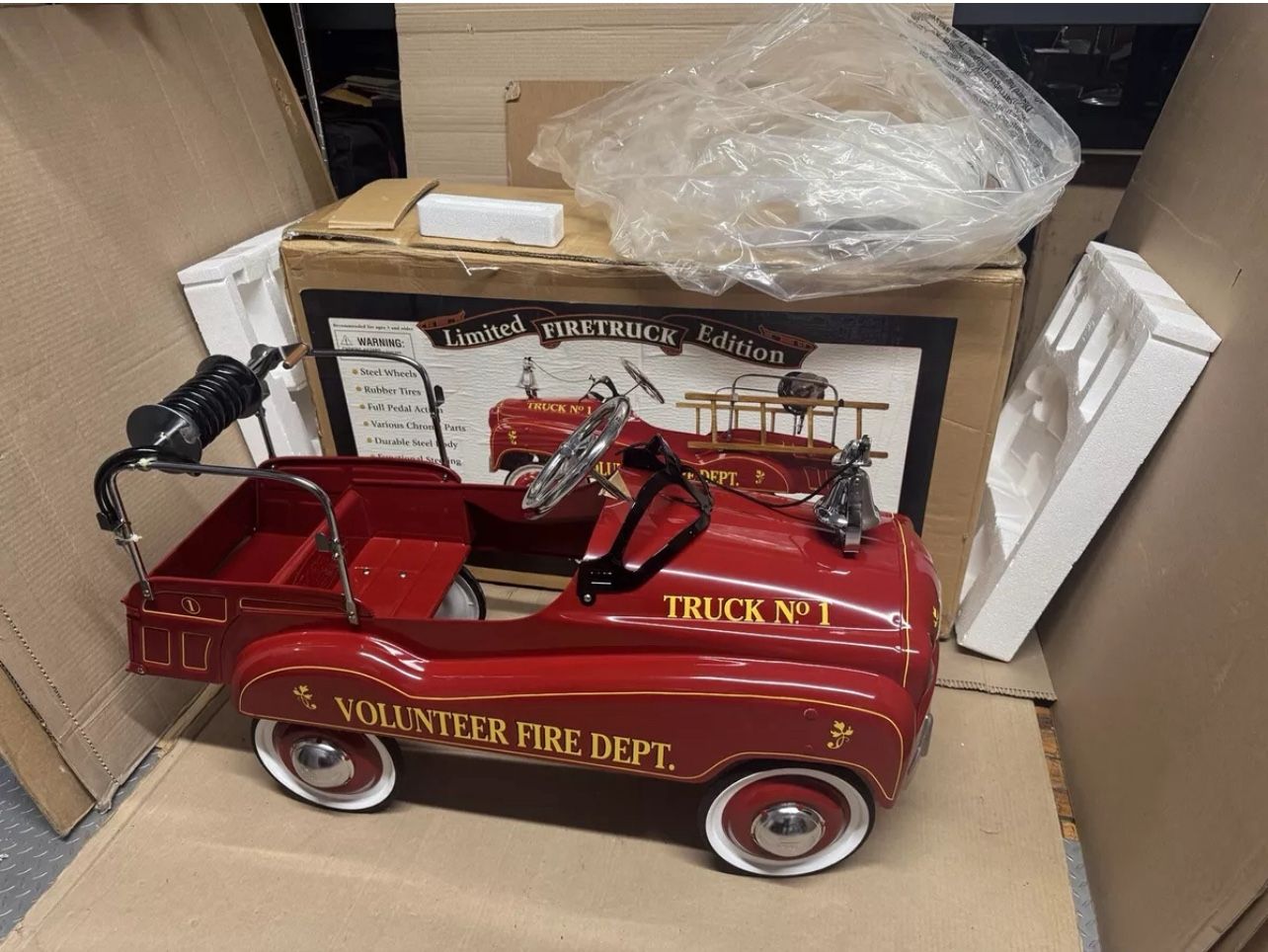 Fire Truck For Mide Pedals Car 