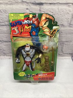 Bob & #4 Earthworm Jim Action Figures  1994 Playmates Sealed