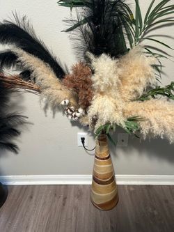 Pampas grass and vase