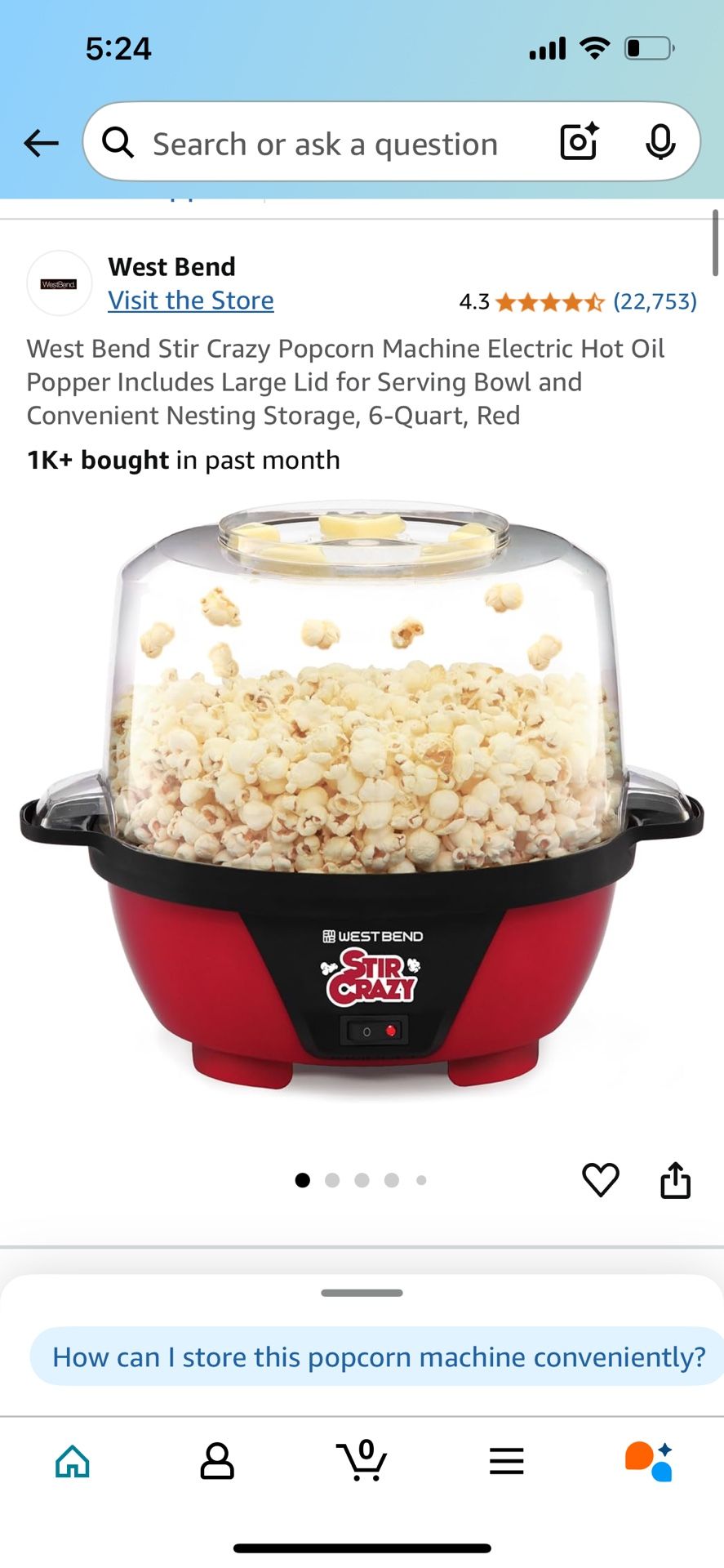 Popcorn Popper Used Once