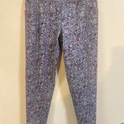 Reebok Active Wear Leggings Size Lg 10/12 Gray