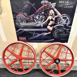 20" BMX PRODUCTS MOTOMAG III 3 Red wheel rim set - Barely Used
