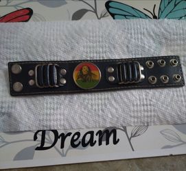 Bob Marley Black Leather Bracelet