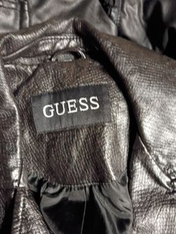 Guess Black Faux Leather Jacket