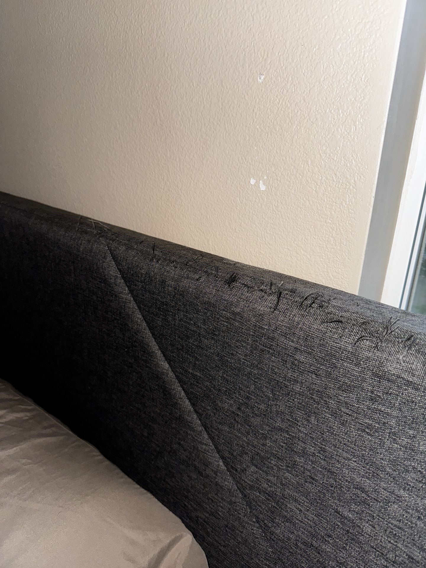 Gray full bed frame
