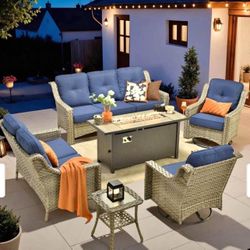 Brand New Patio Outdoor Furniture Set With Fire Pit